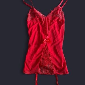 Luxurious Scarlet Lace Slip